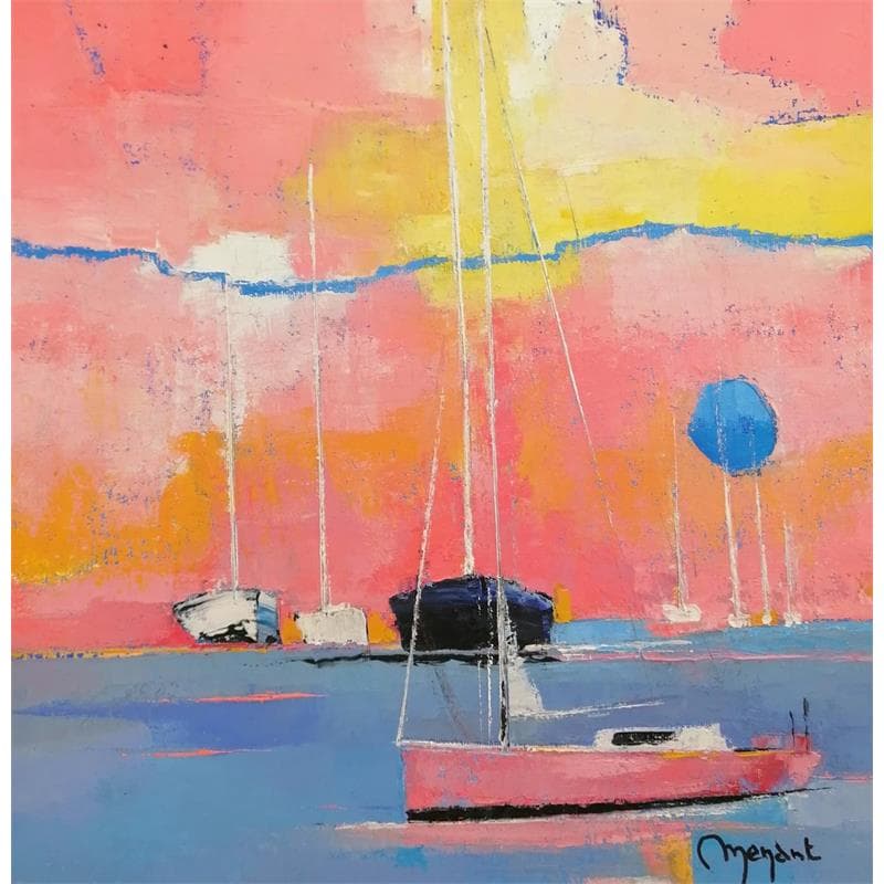 Painting Mouillage en rose by Menant Alain | Painting Acrylic