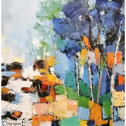 Painting Les arbres à la cascade by Menant Alain | Painting  Acrylic