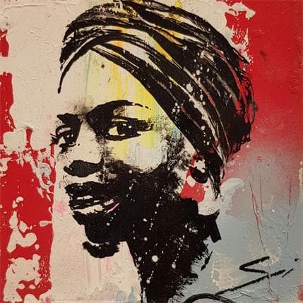 Painting African Girl 6 by Mestres Sergi | Painting Pop art Mixed Pop icons