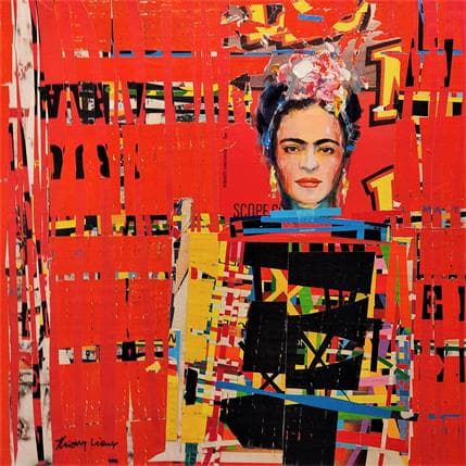 Peinture Caramba, on dirait Frida ! par Vieux Thierry | Tableau Pop Art Mixte icones Pop, Portraits
