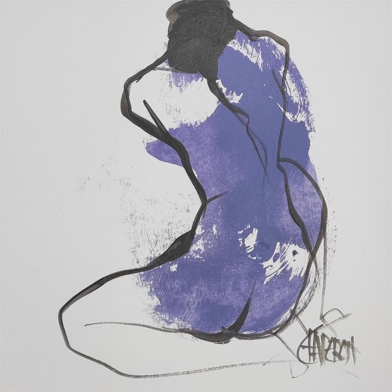 Painting Lavande 1 by Chaperon Martine | Painting Figurative Nude Acrylic