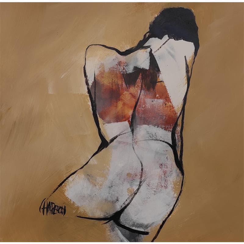 Painting Ocre jaune  by Chaperon Martine | Painting Figurative Nude Acrylic