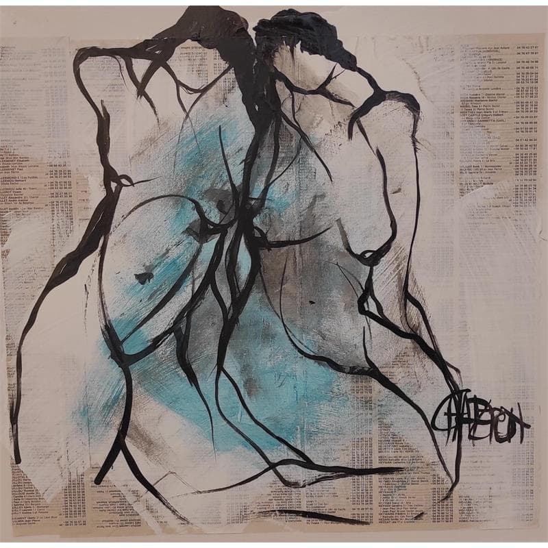 Painting Quotidien 2 by Chaperon Martine | Painting Figurative Acrylic Nude