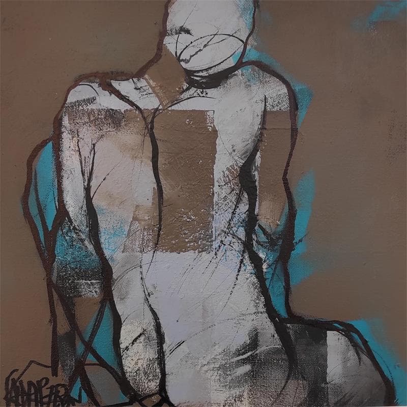 Painting Clin d'oeil  by Chaperon Martine | Painting Figurative Acrylic Nude