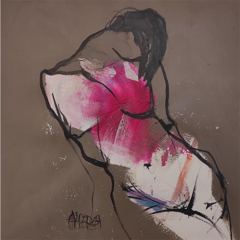 Painting Lila  by Chaperon Martine | Painting Figurative Nude Acrylic