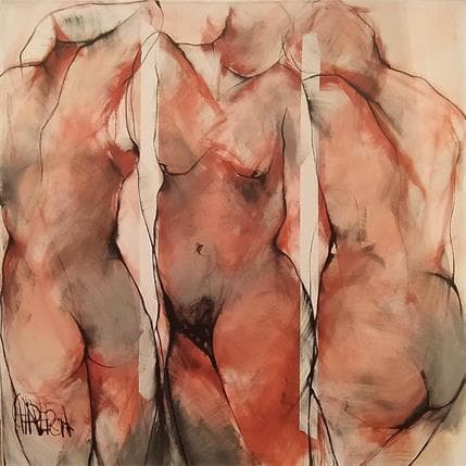 Painting Complicité by Chaperon Martine | Painting Figurative Mixed Nude
