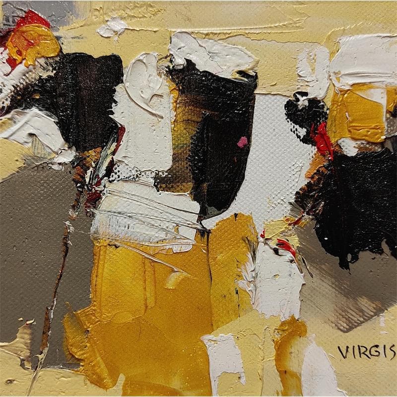 Peinture THREE SHAPES par Virgis | Tableau Abstrait Huile minimaliste