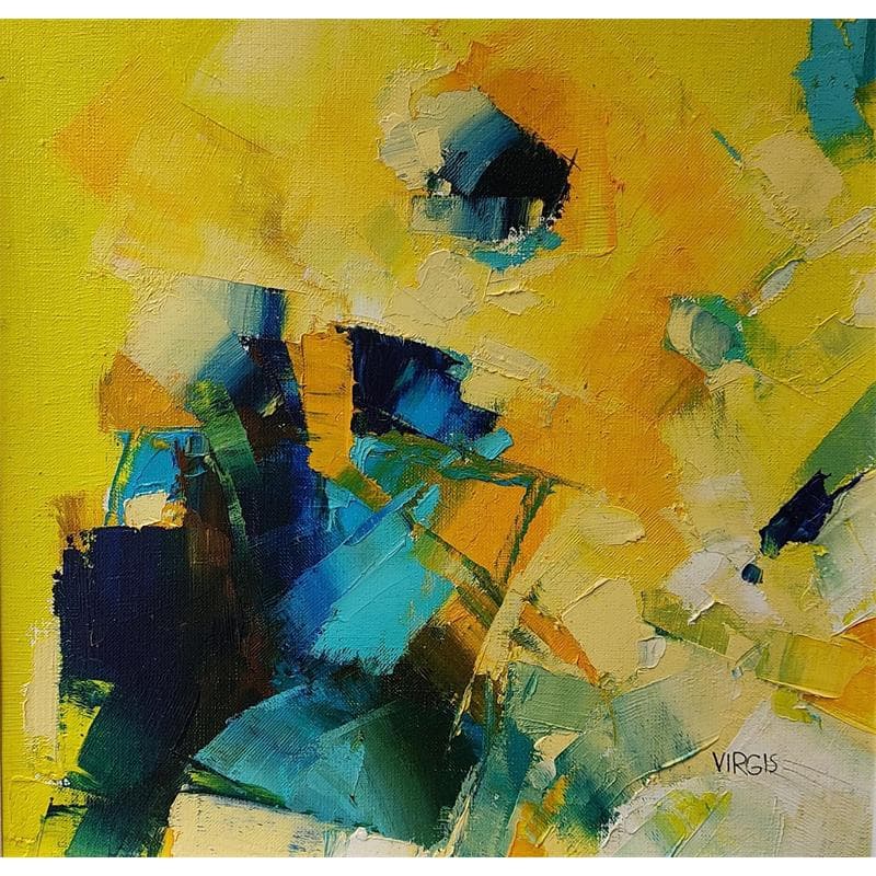 Painting YELLOW MORNING by Virgis | Painting Abstract Oil Minimalist