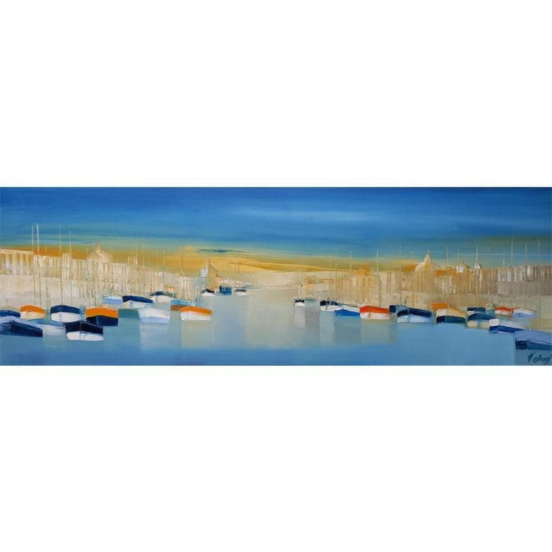 Painting Les voiliers au port by Héraud Alain | Painting  Oil