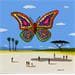 Peinture Le papillon par Lionnet Pascal | Tableau Figuratif Animaux Acrylique