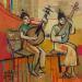Gemälde Les musiciennes von Machi | Gemälde Öl Acryl Tinte