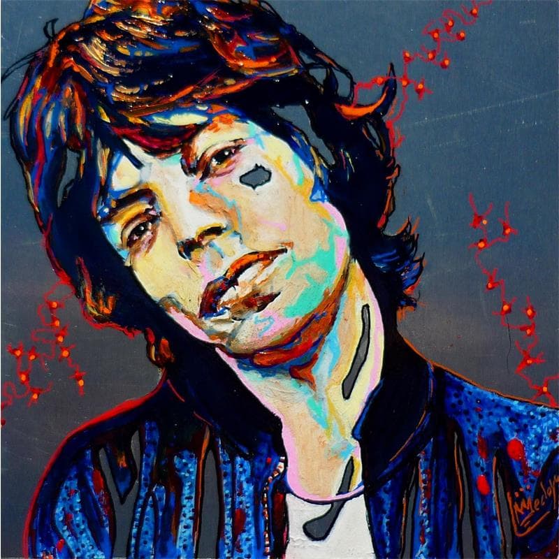 Painting Mick Jagger  by Medeya Lemdiya | Painting