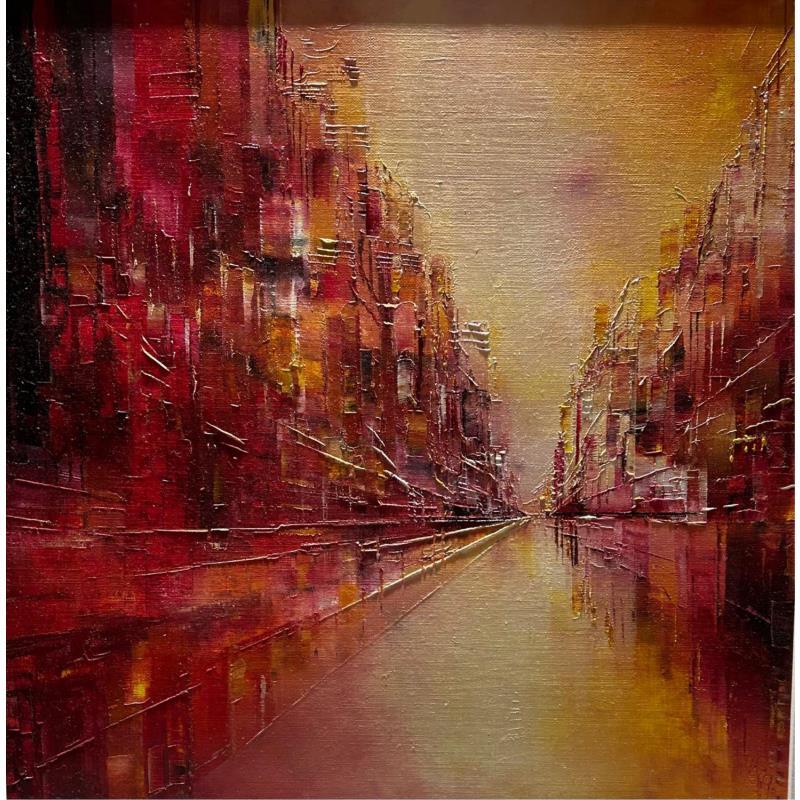 Painting Conte de Noël by Levesque Emmanuelle | Painting Abstract Oil Landscapes, Urban