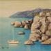 Painting AM88 Le bateau blanc by Burgi Roger | Painting Figurative Acrylic Landscapes Marine
