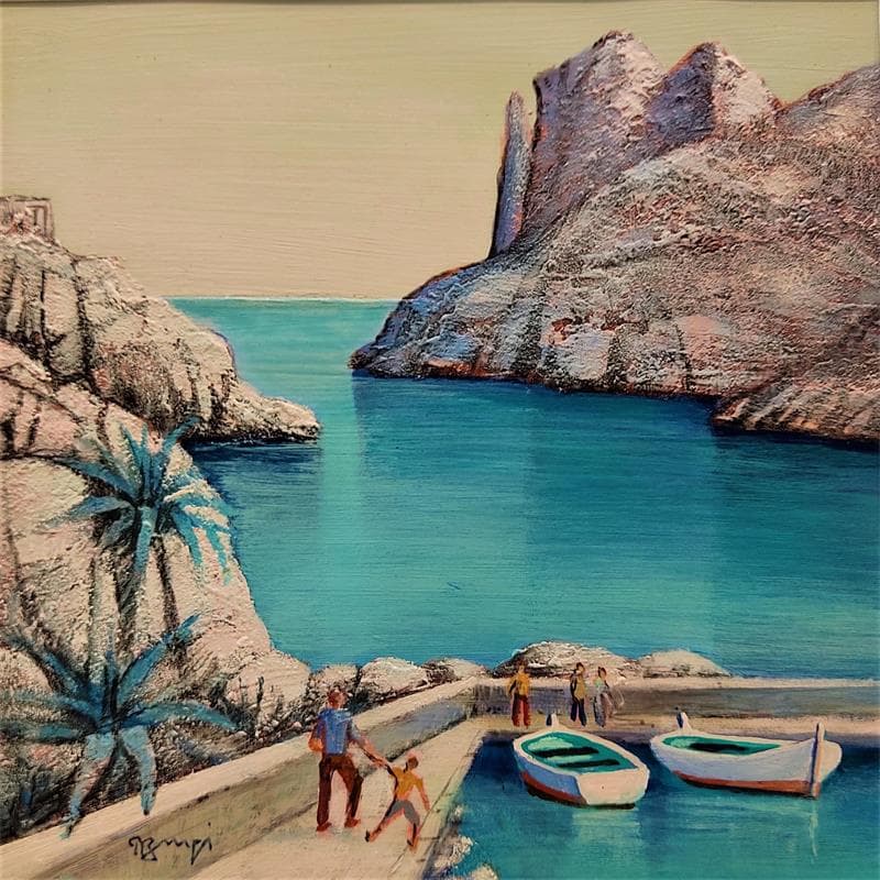 Painting AN60 Le port et la calanque de Sormiou 1 by Burgi Roger | Painting