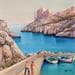 Peinture AN61 Le port et la calanque de Sormiou par Burgi Roger | Tableau Figuratif Paysages Marine Acrylique