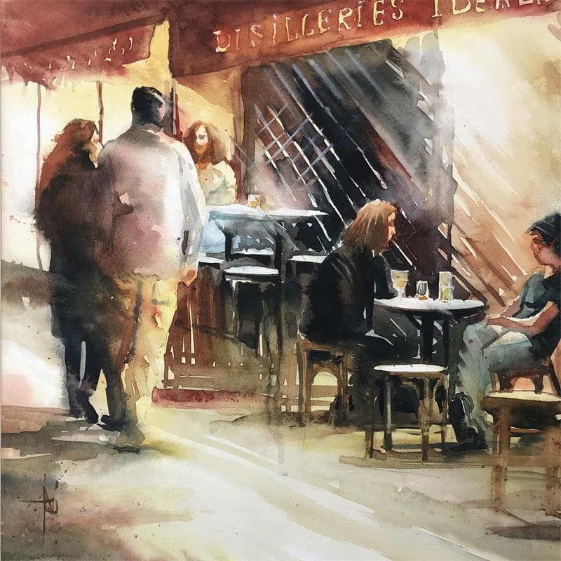 Painting L'idéal by Abbatucci Violaine | Painting Figurative Watercolor Life style