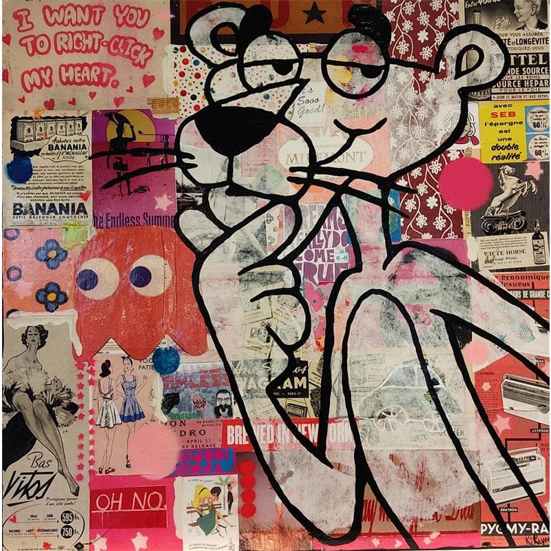 Painting Pink Vintage  by Kikayou | Painting Pop art Graffiti