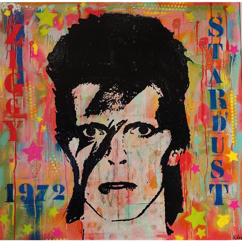 Peinture Bowie par Kikayou | Tableau Pop-art Graffiti Icones Pop, Portraits