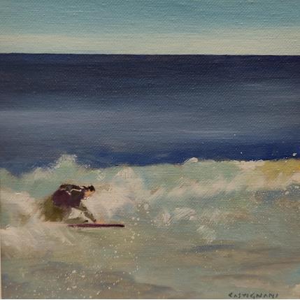 Painting Surfing 1 by Castignani Sergi | Painting Figurative Acrylic, Oil Life style, Marine, Pop icons