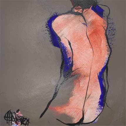 Painting Outremer by Chaperon Martine | Painting Figurative Mixed Nude
