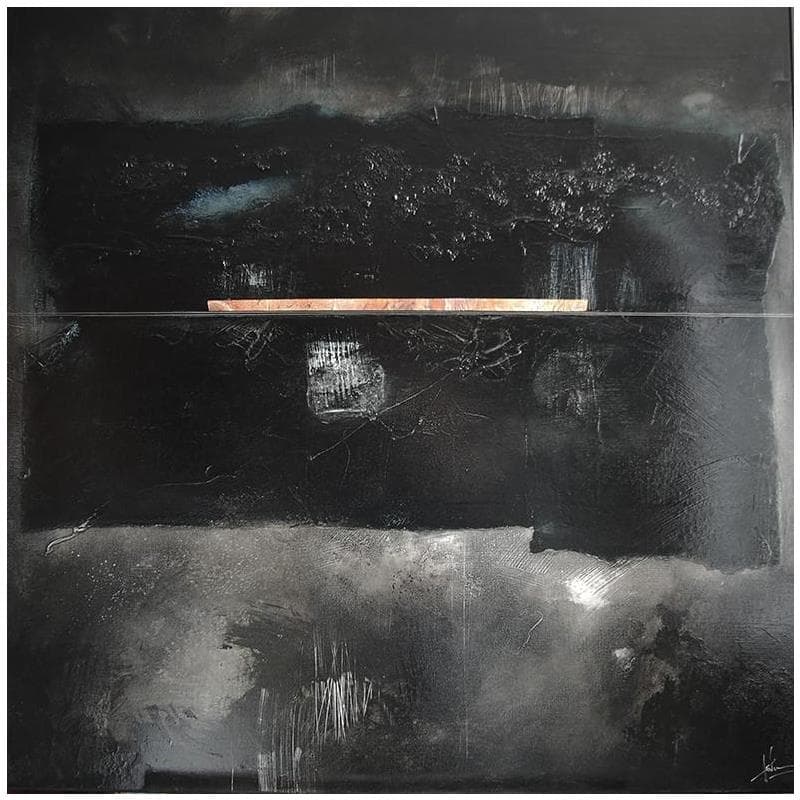 Peinture Abstraction #9782 par Hévin Christian | Tableau Abstrait noir & blanc