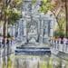 Peinture Fontaine Medicis / Jardin du Luxembourg par Lallemand Yves | Tableau Figuratif Acrylique Vues urbaines