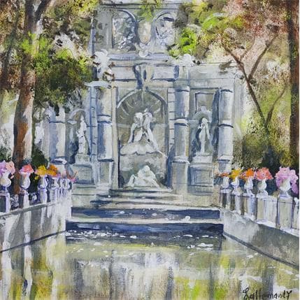 Painting Fontaine Medicis / Jardin du Luxembourg by Lallemand Yves | Painting Figurative Acrylic Urban
