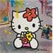 Gemälde Flower Kitty von Miller Jen  | Gemälde Street art Pop-Ikonen