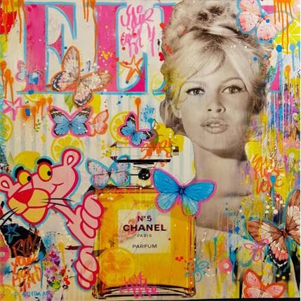 Painting Pink lady by Novarino Fabien | Painting Pop art Mixed Pop icons