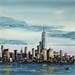 Peinture Manhattan depuis baie d'Hudson par Touras Sophie-Kim  | Tableau Figuratif Urbain