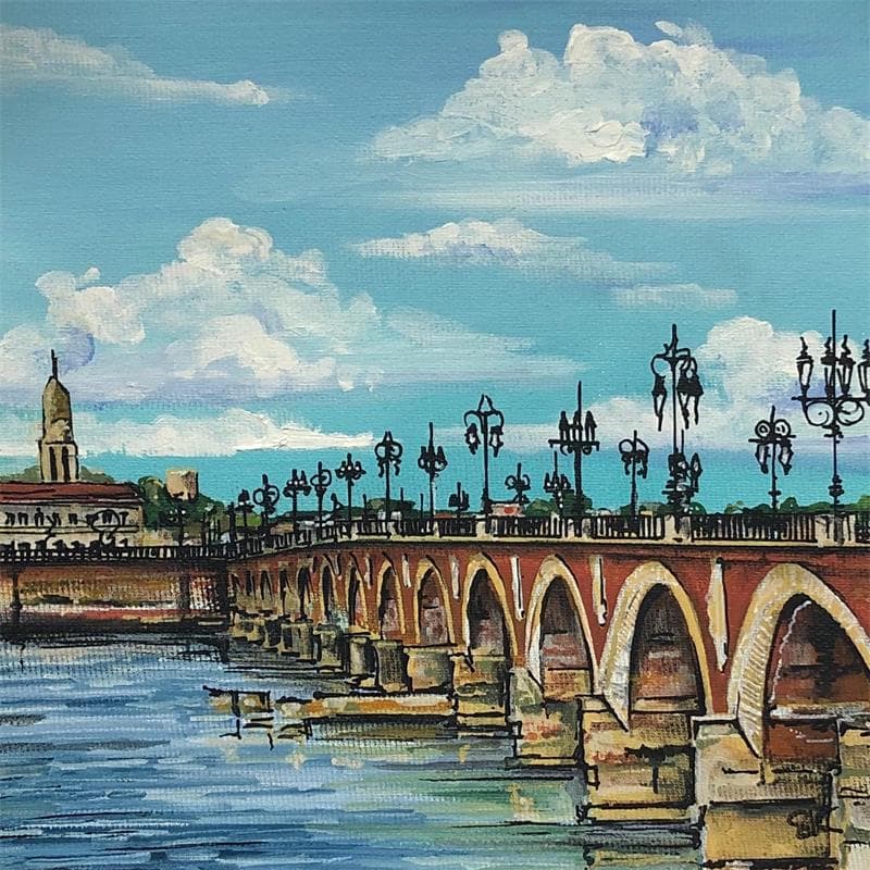 Gemälde Le pont sur la Garonne von Touras Sophie-Kim  | Gemälde Figurativ Urban