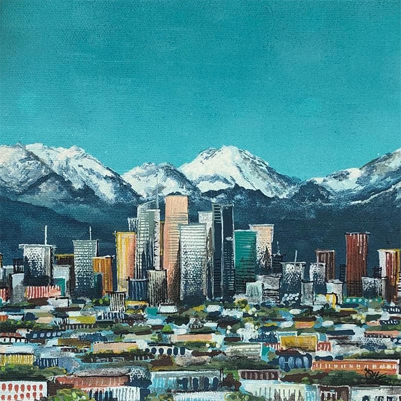 Gemälde Los Angeles et les montagnes St Gabriel von Touras Sophie-Kim  | Gemälde Figurativ Urban