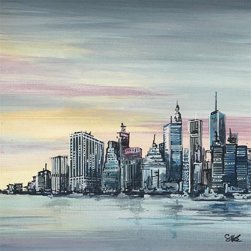 Gemälde New York au crépuscule von Touras Sophie-Kim  | Gemälde Figurativ Urban