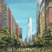 Gemälde La brique, les arbres et le OWTC von Touras Sophie-Kim  | Gemälde Figurativ Urban