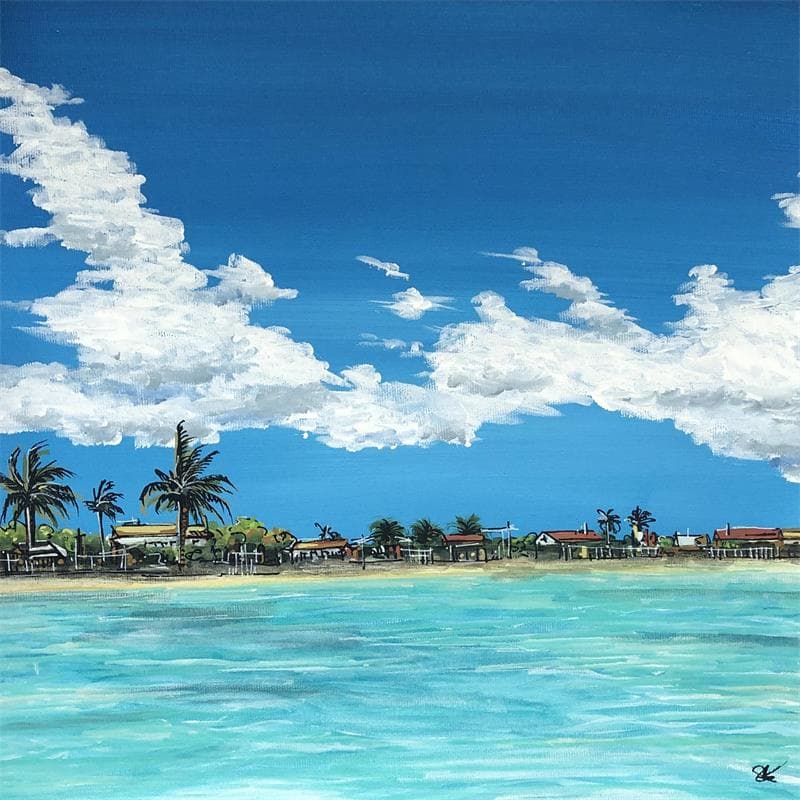 Peinture Le paradis de Cayo Coco Cuba par Touras Sophie-Kim  | Tableau Figuratif Marine