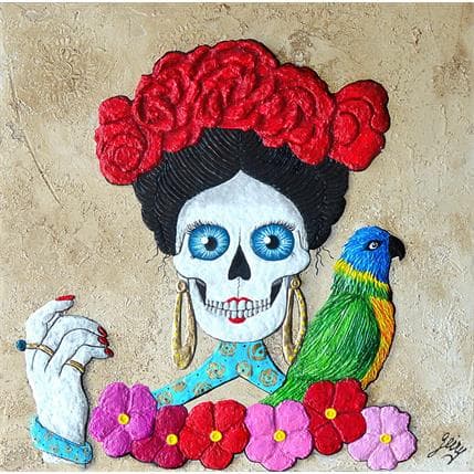 Painting La mirada de Frida by Geiry | Painting Mixed Portrait
