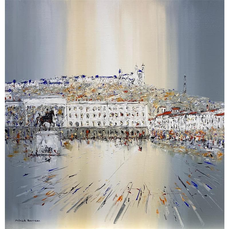 Peinture Soudain la pluie par Rousseau Patrick | Tableau Figuratif Huile Vues urbaines
