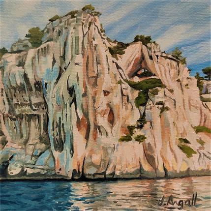 Painting Calanque #3 by Argall Julie | Painting Figurative Oil Landscapes, Marine