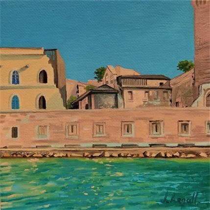Painting Port de Marseille by Argall Julie | Painting Figurative Oil Landscapes, Marine, Urban
