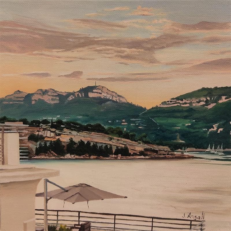 Painting Cassis, soleil levant #2 by Argall Julie | Painting Figurative Oil Landscapes