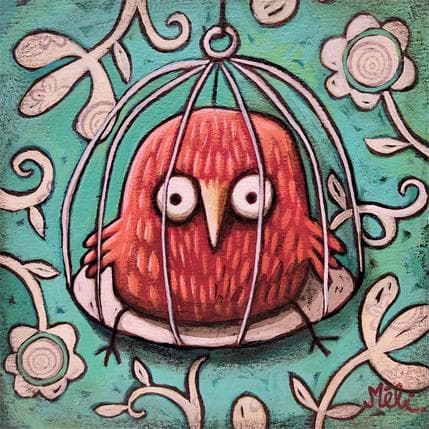 Painting Mon petit oiseau by Catoni Melina | Painting Illustrative Acrylic Animals