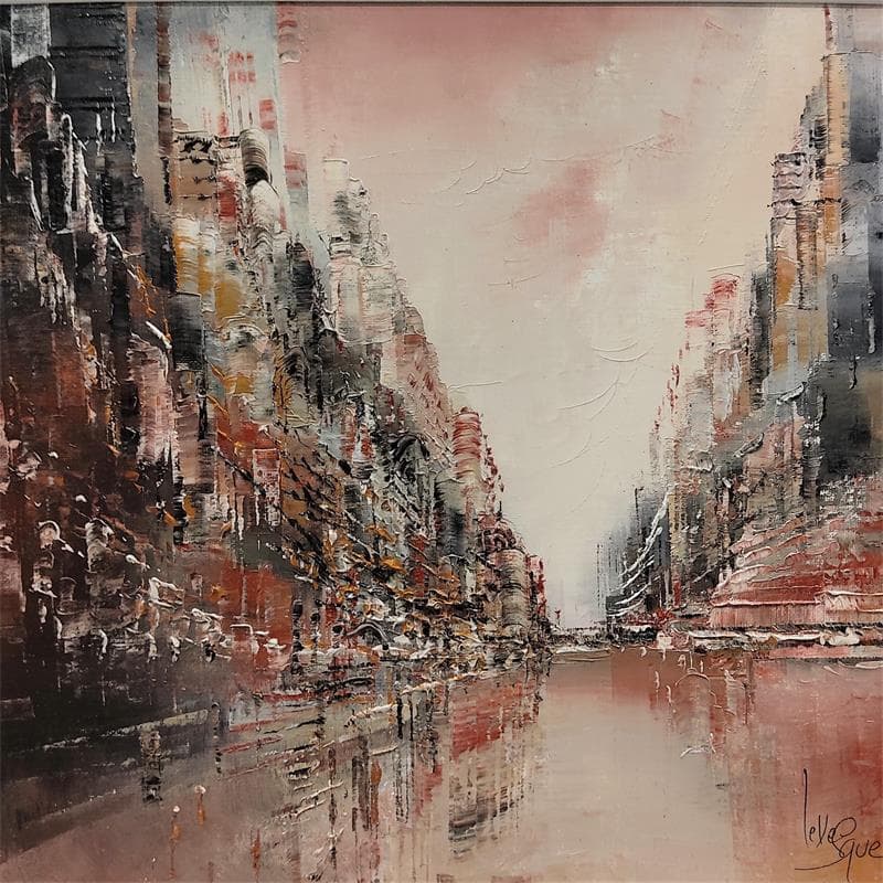 Painting En voyage by Levesque Emmanuelle | Painting Abstract Oil Landscapes Urban