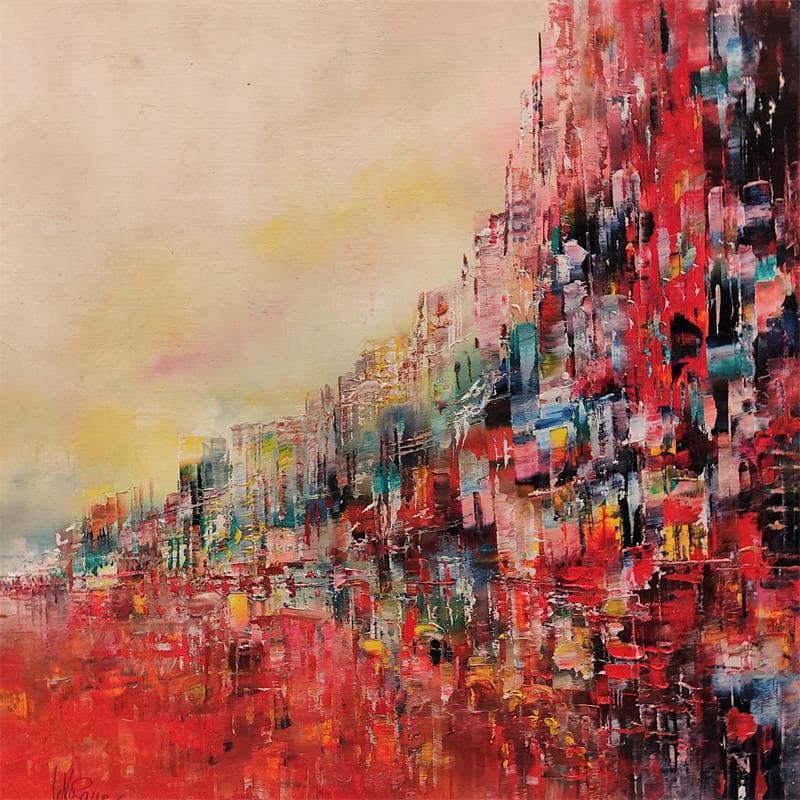 Painting Zoom by Levesque Emmanuelle | Painting Abstract Landscapes Urban Oil