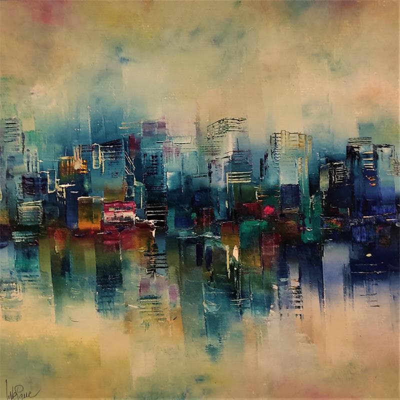 Painting Poésie des reflets by Levesque Emmanuelle | Painting Abstract Oil Landscapes Urban