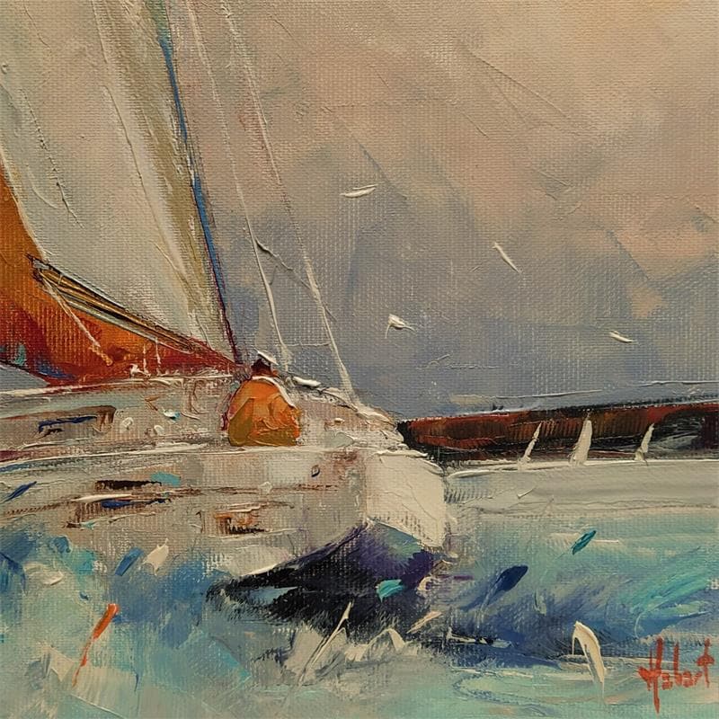 Painting SOLITUDE MARITIME by Hébert Franck | Painting Figurative Marine Oil