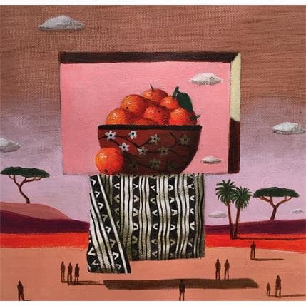 Painting Coupe aux oranges by Lionnet Pascal | Painting Surrealist Acrylic Pop icons, still-life