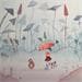 Peinture Lisa dans les champignons par Marjoline Fleur | Tableau Art naïf Scènes de vie