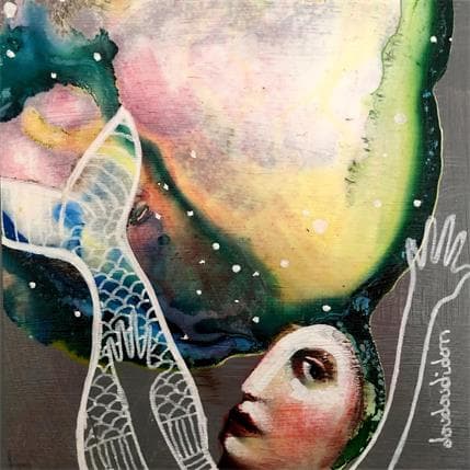 Peinture Space-mermaid par Doudoudidon | Tableau Art Singulier Scènes de vie