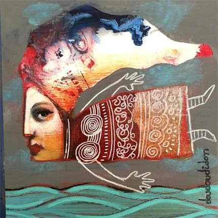 Peinture au dessus des flots par Doudoudidon | Tableau Art Singulier Mixte scènes de vie